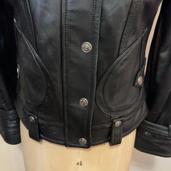 Be Forever U.G.I.Z. Black Leather Moto Jacket - Picture 4 of 15